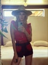 suede heart hot pants