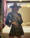 1960s black lace mini dress with bell sleeves