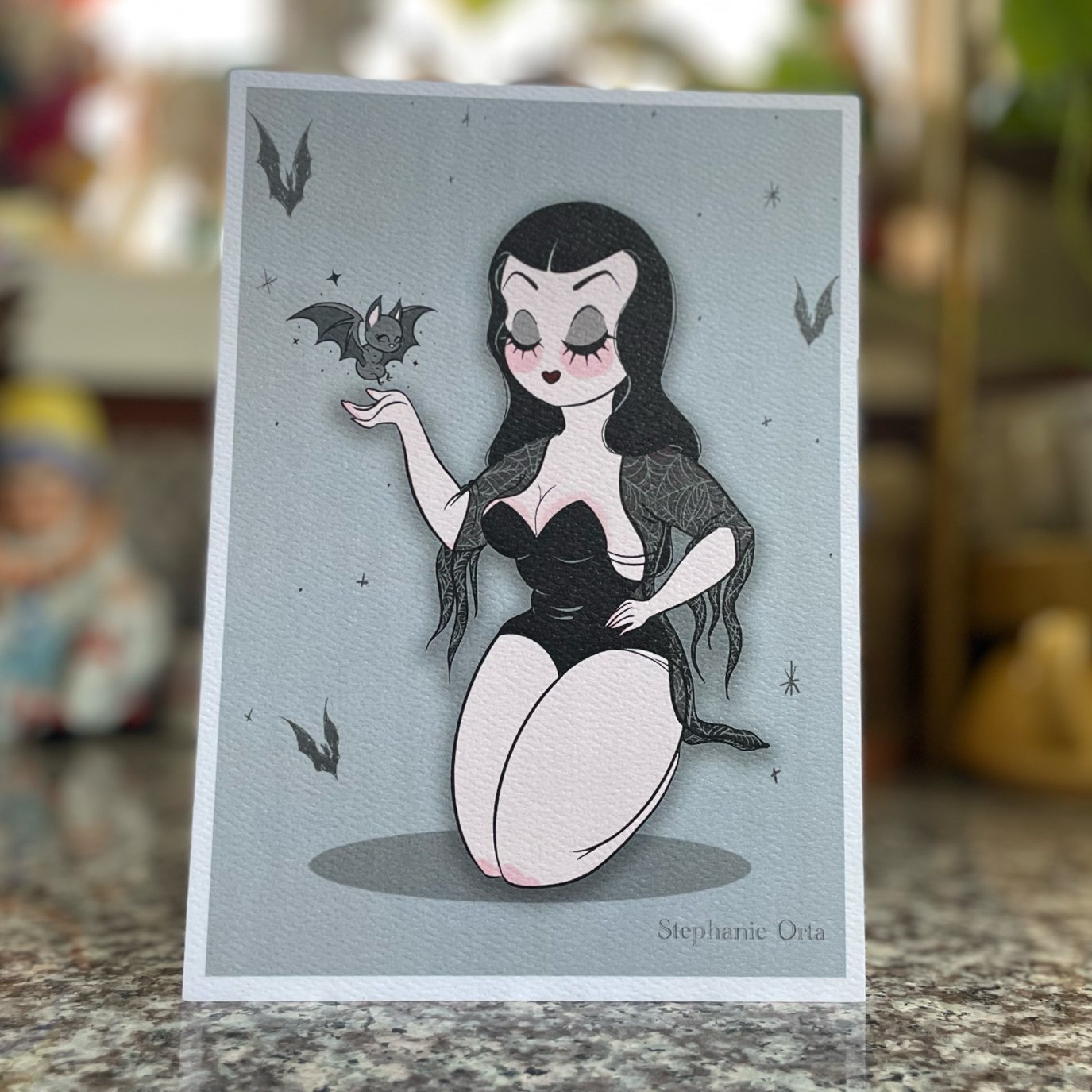 Cutie Ghoul Morticia 5" x 7" Inch Print