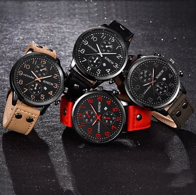 Image of Men Watches 2022 Luxury Fashion Sports Date Analog Quartz Leather Stainless Steel Wrist Watch Mechan