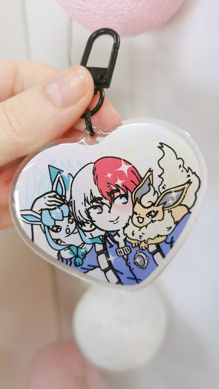 Image of Boku no hero x Eeveelutions keychain 