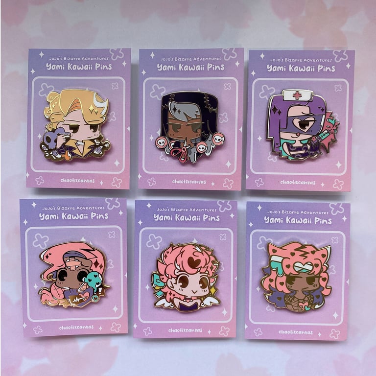 JJBA Yami Kawaii Vento Aureo - Enamel Pins | chaotixcanvas