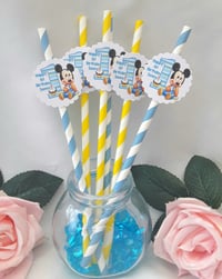 Image 1 of 6 Baby Mickey Mouse Straws,Baby Mickey Party Straws,Baby Mickey Mouse Drinking Straws
