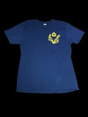 NAVY T-SHIRT / GOLDEN YELLOW FRONT AND BACK PRINT