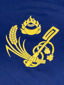NAVY T-SHIRT / GOLDEN YELLOW FRONT AND BACK PRINT