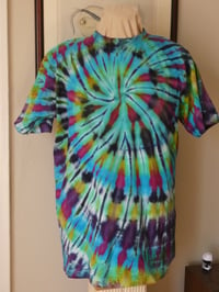 Image 1 of Bright Spiral Ice Dyed t-shirt - Unisex S/M (runs large - see description) - Free Shipping.