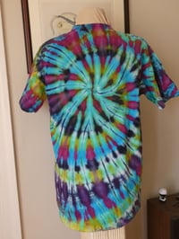 Image 3 of Bright Spiral Ice Dyed t-shirt - Unisex S/M (runs large - see description) - Free Shipping.