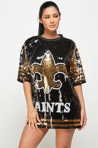 Image 1 of SAINTS SEQUIN JERSEY TUNIC / DRESS