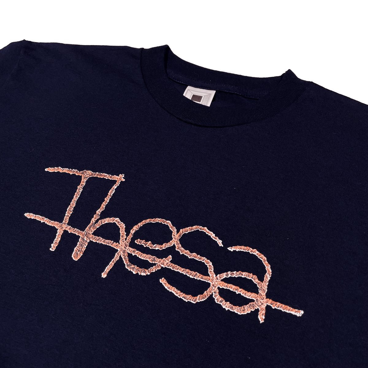 Image of Wire Text - Dark Navy