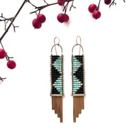 Image 2 of Pyramis Turquoise and Spinel Earrings
