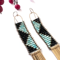 Image 3 of Pyramis Turquoise and Spinel Earrings