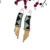 Image 5 of Pyramis Turquoise and Spinel Earrings