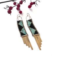 Image 4 of Pyramis Turquoise and Spinel Earrings
