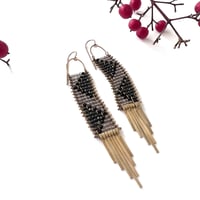 Image 4 of Pyramis Smokey Quartz and Spinel Earrings