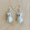 White Cat Earrings