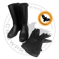 Image 3 of Jackboots Black Booties and OT TIE Gloves Combo - STANDARD SIZES and TAILORED too, you choose.