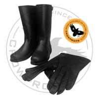 Image 2 of Jackboots Black Booties and OT TIE Gloves Combo - STANDARD SIZES and TAILORED too, you choose.