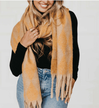 Image 2 of COFFEE DATE DIAMOND PRINT SCARF