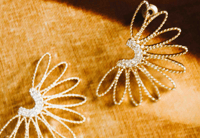 Image 3 of HALF DAISY DROP EARRINGS