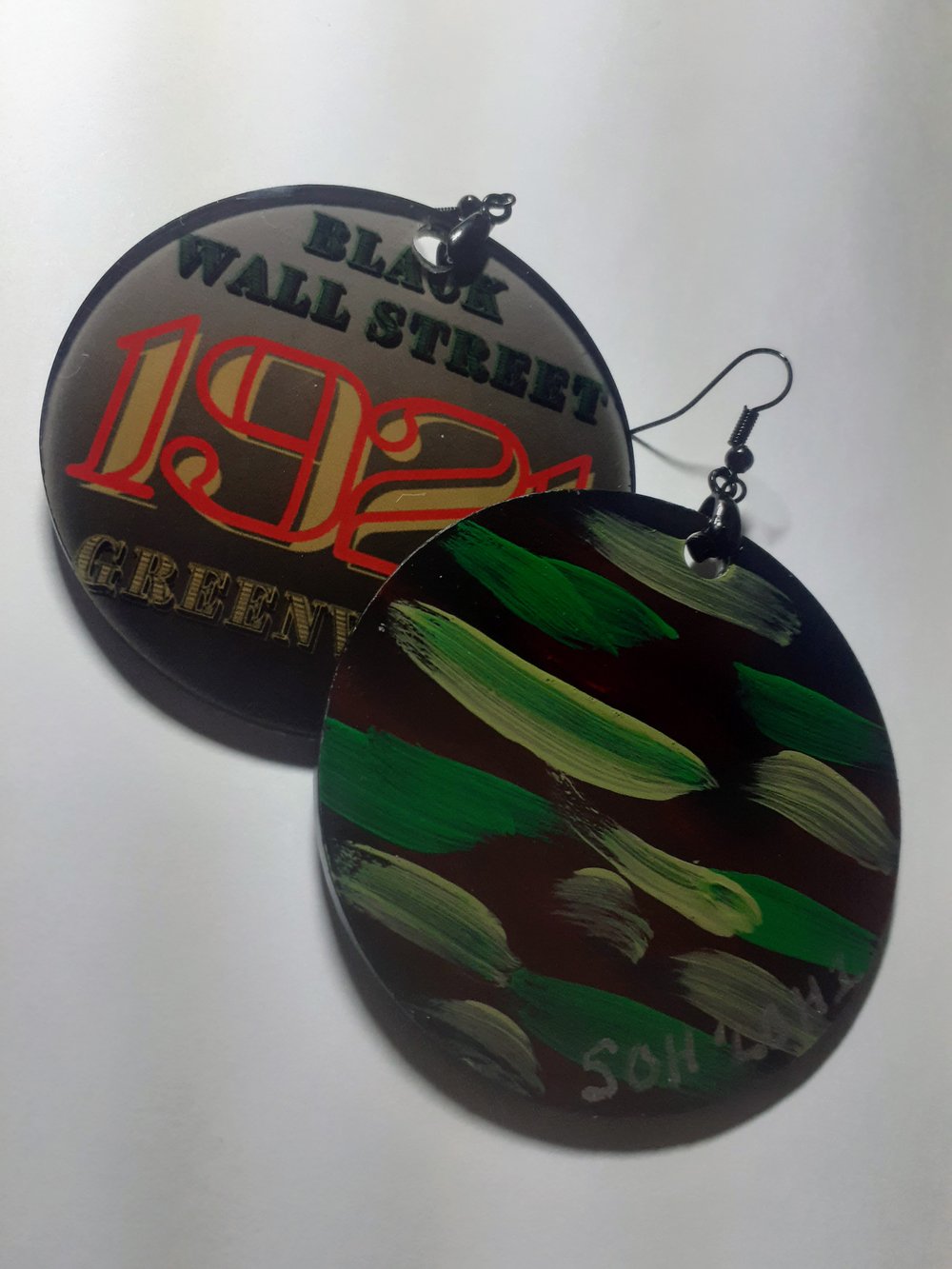 Image of Black Wall Street Custom Afrocentric Sublimation earrings