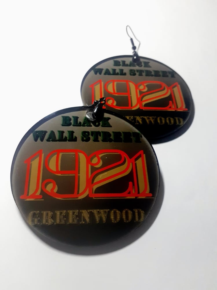 Image of Black Wall Street Custom Afrocentric Sublimation earrings