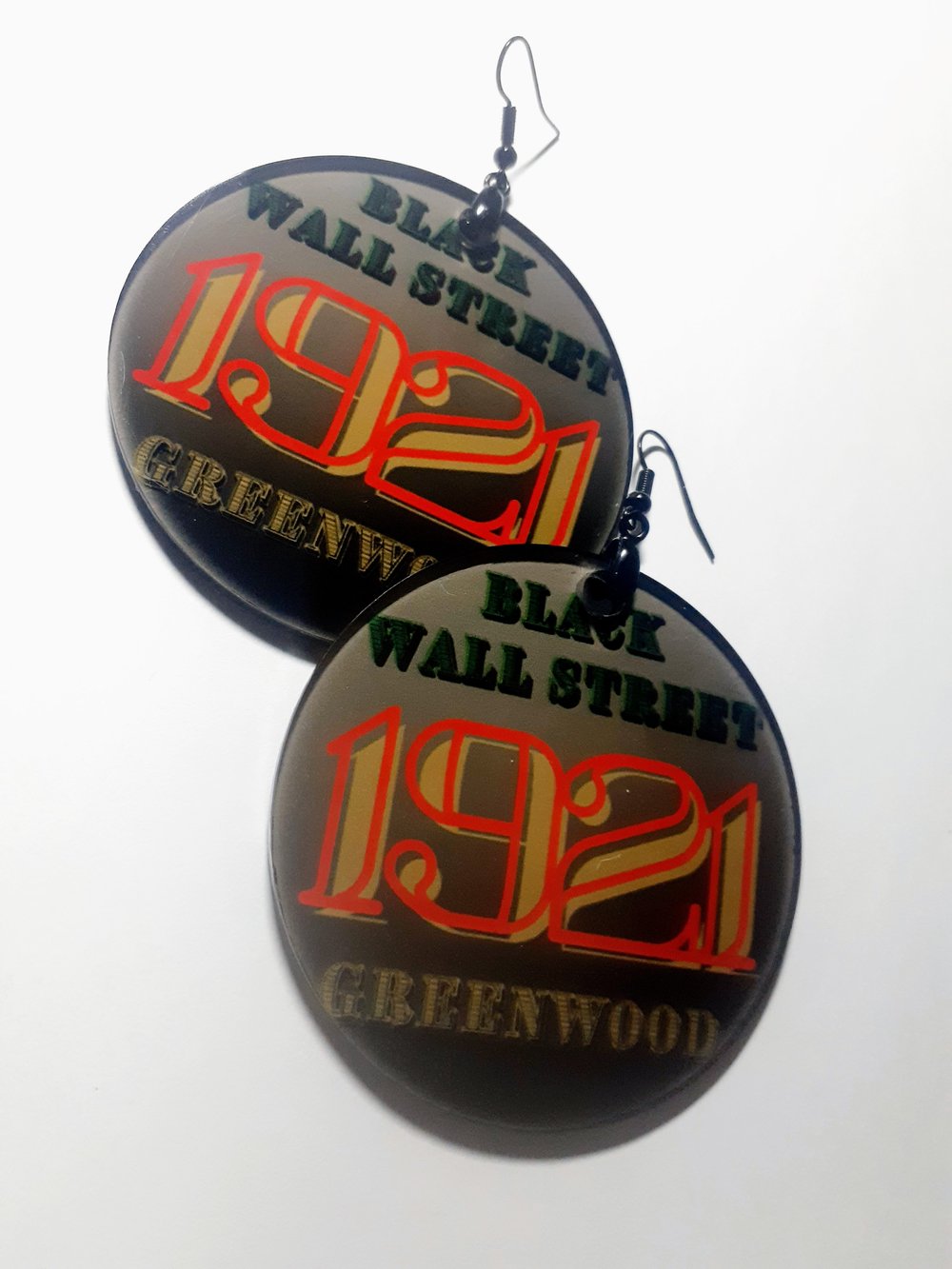 Image of Black Wall Street Custom Afrocentric Sublimation earrings