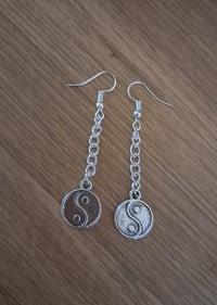 Image 3 of Yin-Yang Dangle Earrings