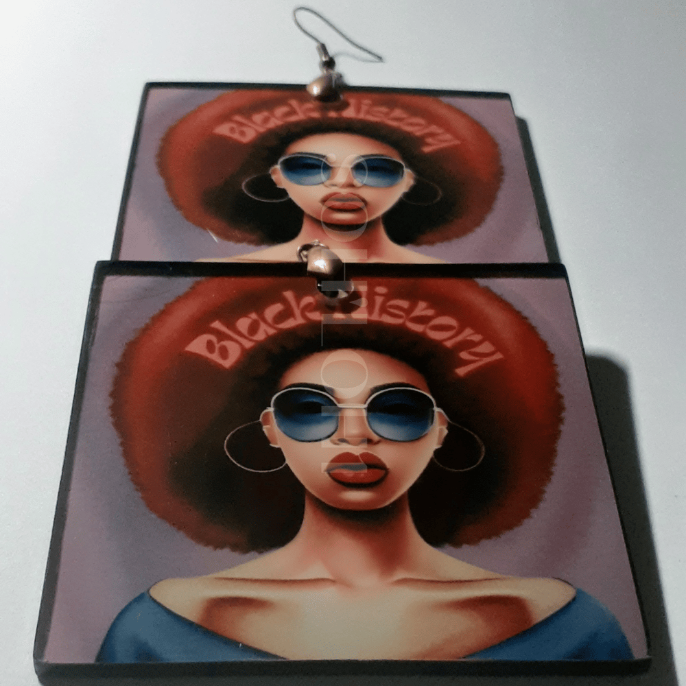 Image of Black History Afrocentric Black Girl Magic Statement earrings
