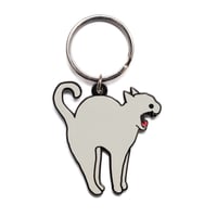 Image 2 of Anxiety Cat - Stretching Cat Keychain