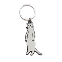 Image 3 of Anxiety Cat - Standing Cat Keychain