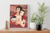 SEXY FRENCH MAID AND GASTON ART PRINT 8X10, EROTIC ART, BEAUTY AND THE BEAST