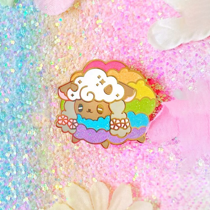 Image of Rainbow Wooloo - PokePride Enamel Pins