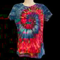 Image 1 of PATRIOTIC SPIRAL TIE DYE TEE WOMEN'S SIZE MEDIUM