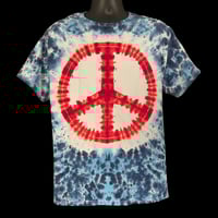 Image 1 of PATRIOTIC PEACE SIGN TIE DYE TEE SIZE LARGE