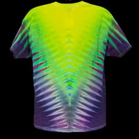 Image 2 of ELECTRIC GREEN DRIPPY V TIE DYE TEE SIZE LARGE