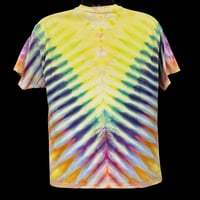 Image 2 of YELLOW RAINBOW DRIPPY V TIE DYE TEE SIZE LARGE