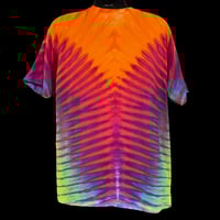 Image 2 of ORANGE RAINBOW DRIPPY V TIE DYE TEE SIZE XL