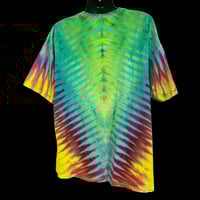 Image 2 of GREEN RAINBOW DRIPPY V TIE DYE TEE SIZE 3XL