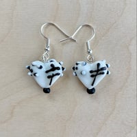 White Heart Earrings