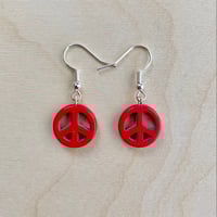 Red Peace Earrings