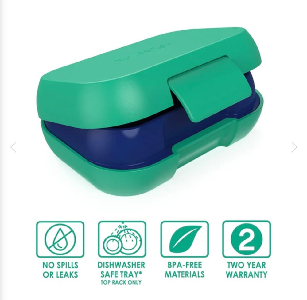 Bentgo Kids Snack Box Leak-Proof Container Green / Navy