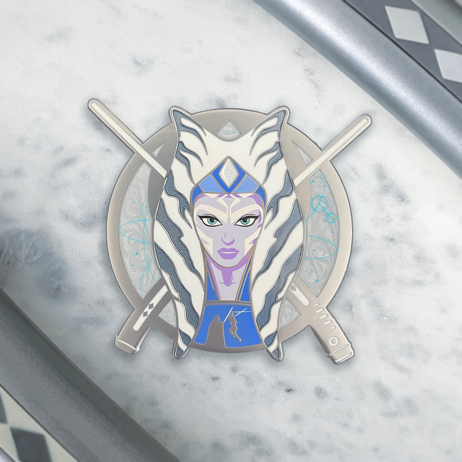 B Grade - LE 75 Only "Force Holo" Ahsoka Hard Enamel Pin | RebelArtDesign