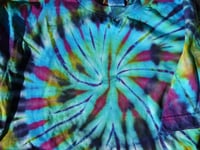 Image 2 of Bright Spiral Ice Dyed t-shirt - Unisex S/M (runs large - see description) - Free Shipping.