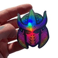 Image 1 of Ornate Helm V2 holographic sticker
