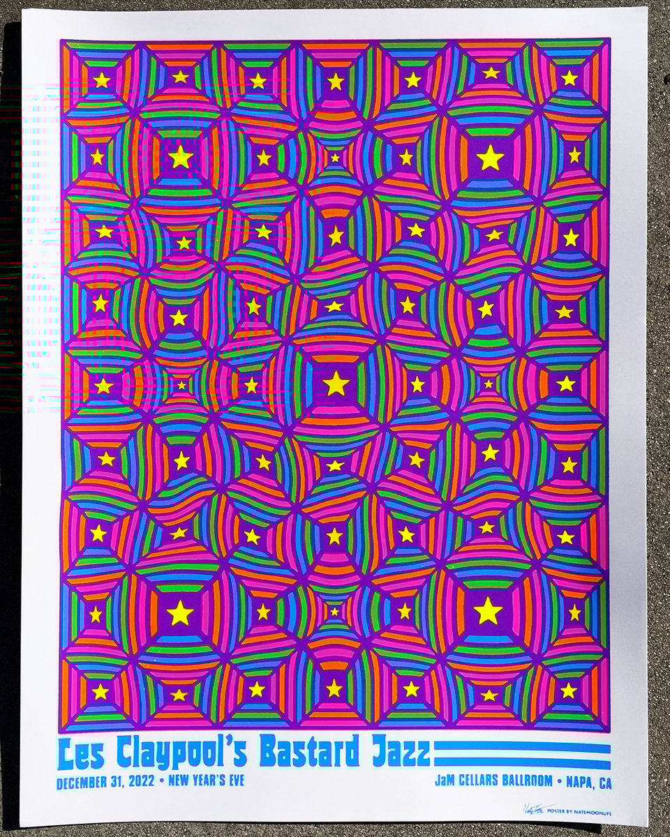 Les Claypool's Bastard Jazz • NYE 2022 • 18x24 screen printed poster