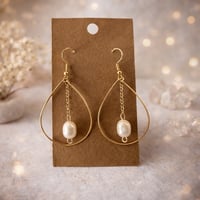 Image 1 of Freshwater pearl hoops 