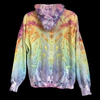 Image 2 of RAINBOW GRADIENT MELT TIE DYE HOODIE SIZE XL