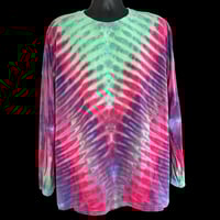 Image 1 of TROPICAL DRIPPY V TIE DYE LONG SLEEVE TEE SIZE XL