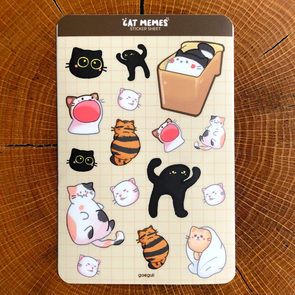 Image of cat memes 6x4 sticker sheet [BEST SELLER⭐]