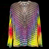 Image 2 of BLACK RAINBOW DRIPPY V TIE DYE LONG SLEEVE TEE SIZE 2XL
